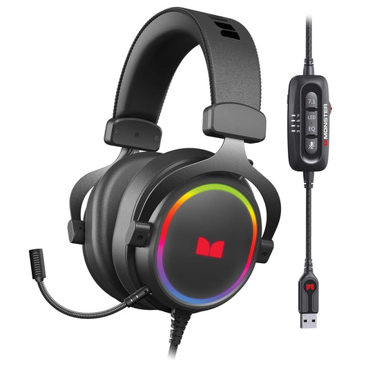 Monster Gaming Headset with RGB Lights & Surround Sound