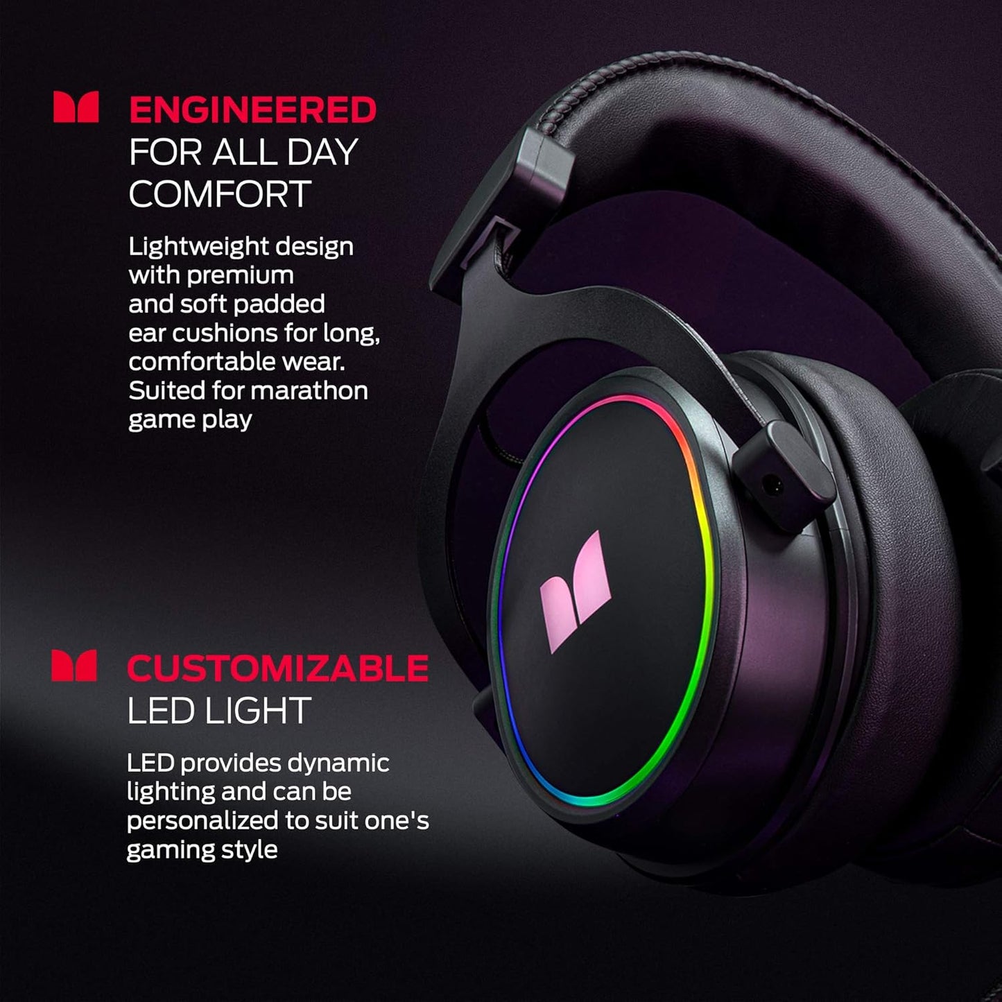 Monster Gaming Headset with RGB Lights & Surround Sound