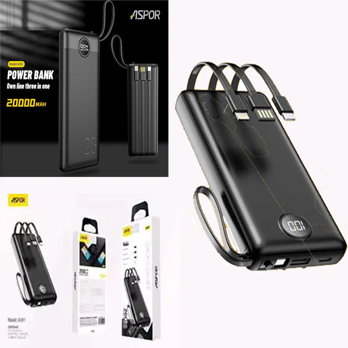 Aspor 4-in-1 Power Bank 10000mAh (Model: A300)