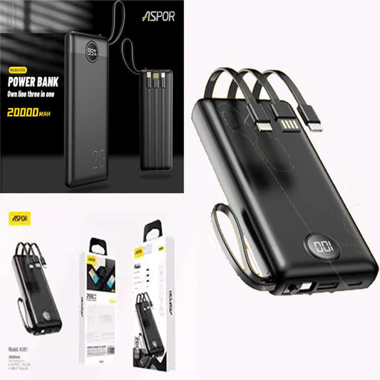 Aspor 4-in-1 Power Bank 10000mAh (Model: A300)